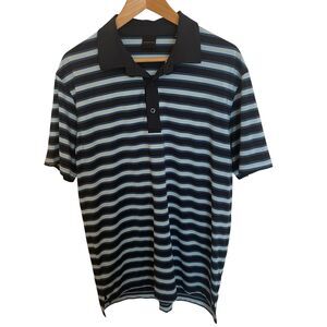 Dunning Golf Mens Striped Shirt Medium Outdoors Breathable Lightweight Preppy